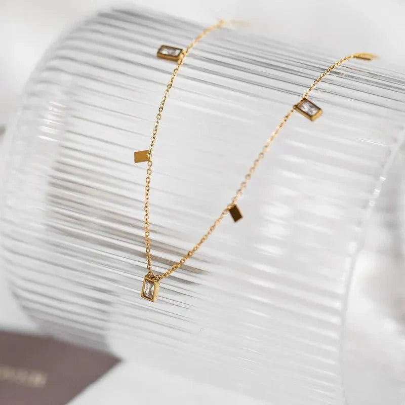 Choker rectangulaire diamanté