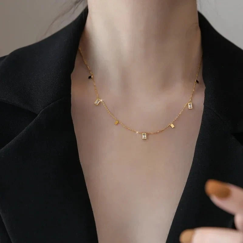 Choker rectangulaire diamanté