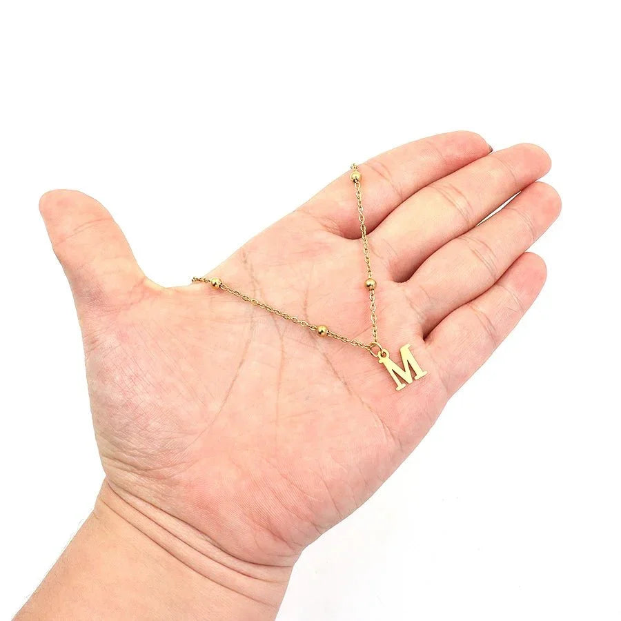 Collier Dainty Satellite Chain Letter Initial