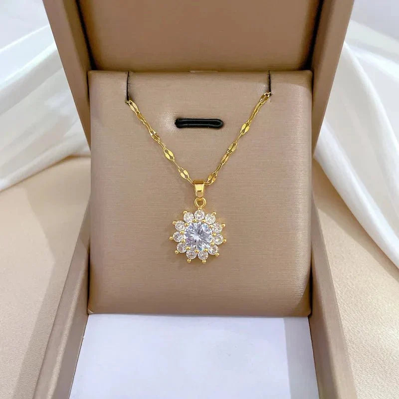Collier et boucles d'oreilles tournesol