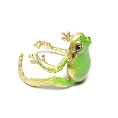 Ensemble bague et boucles d'oreilles grenouille