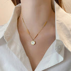 Collier pendentif chiffres romains double face