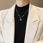 Collier pendentif chiffres romains double face