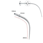Barre de piercing en titane, base plate, filetage interne
