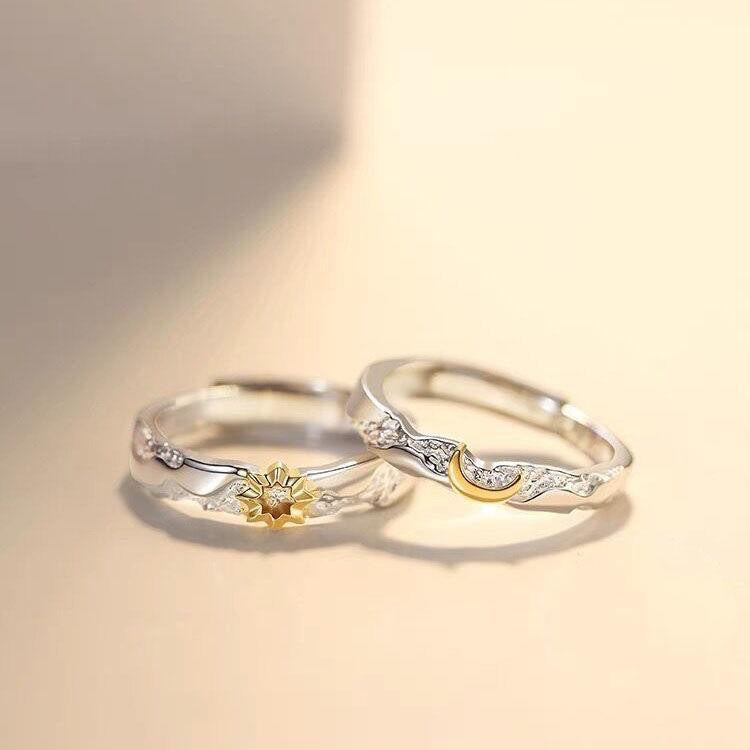 Bague de couple Soleil et Lune
