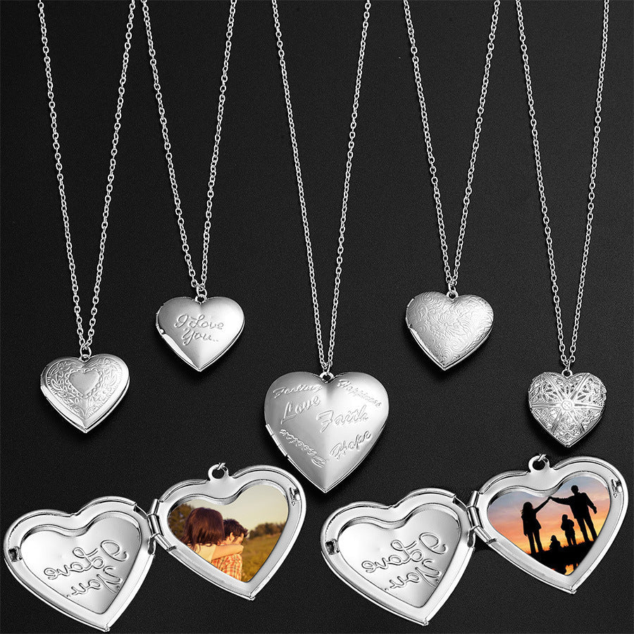Collier cœur avec compartiment photo