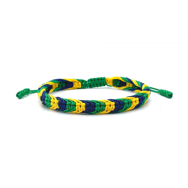 Bracelet en corde nouée à la main rouge