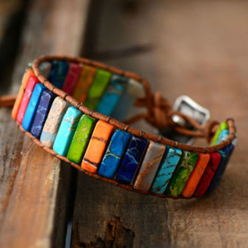 Bracelet multi-tours en pierres naturelles