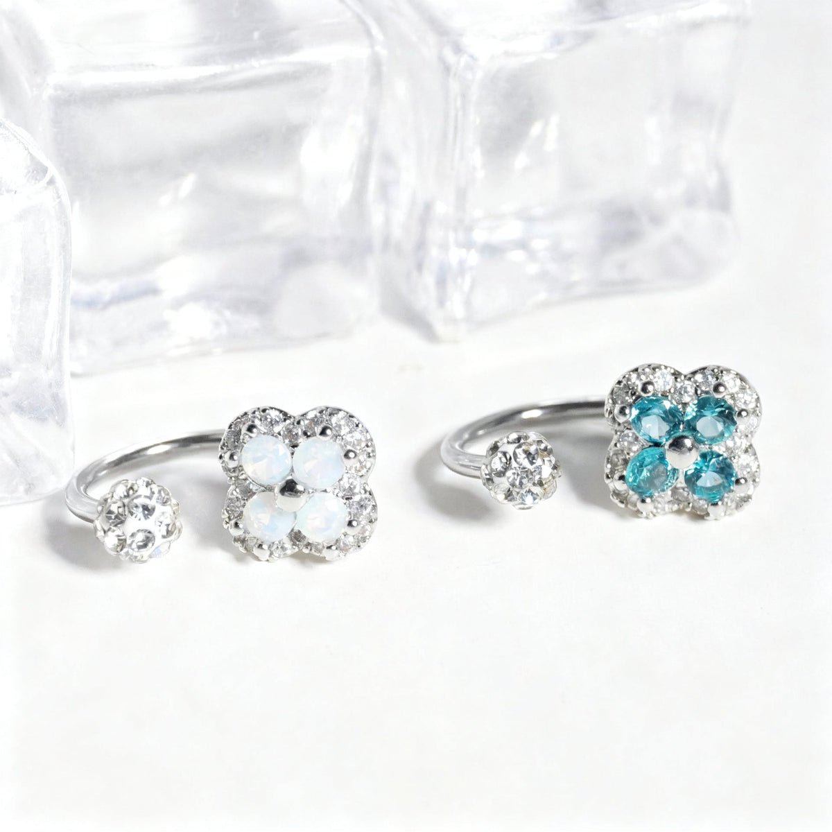 Clous de lèvre en acier inoxydable avec strass, tailles variées