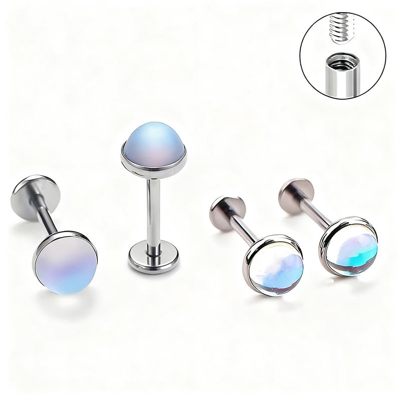 Barre de piercing en titane avec filetage interne