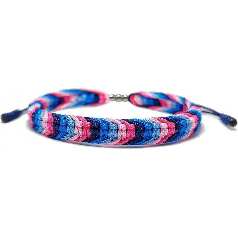 Bracelet en corde nouée à la main rouge