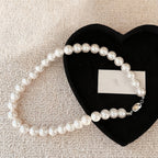 Collier de perles avec fermoir en argent, perles de 4 à 12 mm