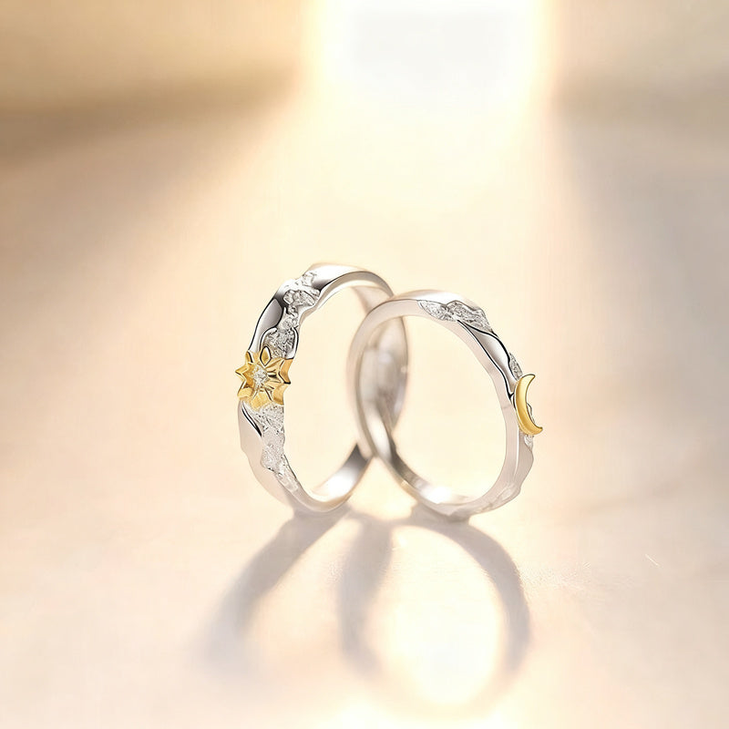 Bague de couple Soleil et Lune