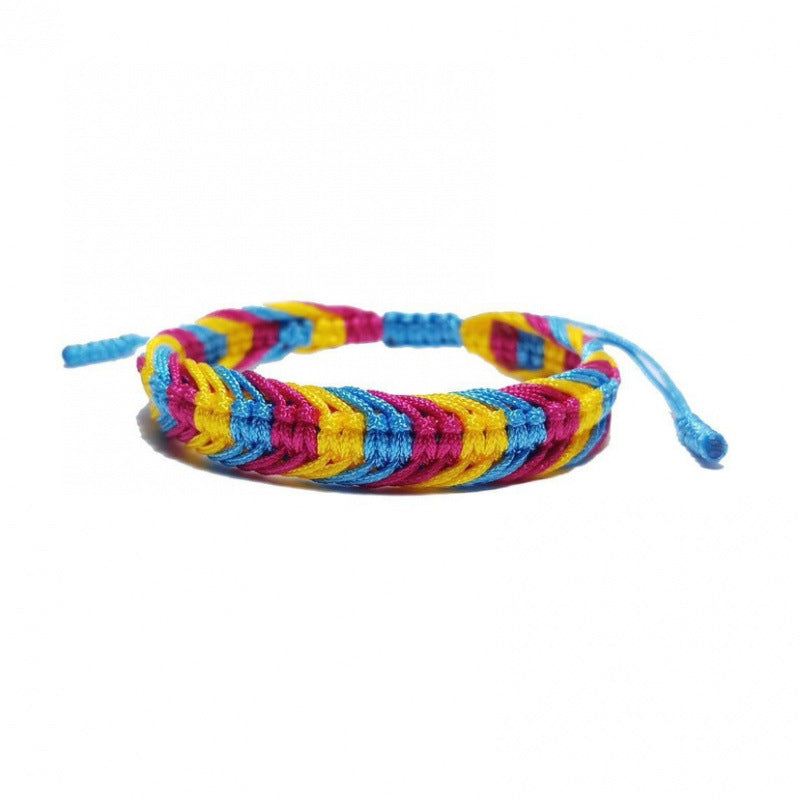 Bracelet en corde nouée à la main rouge