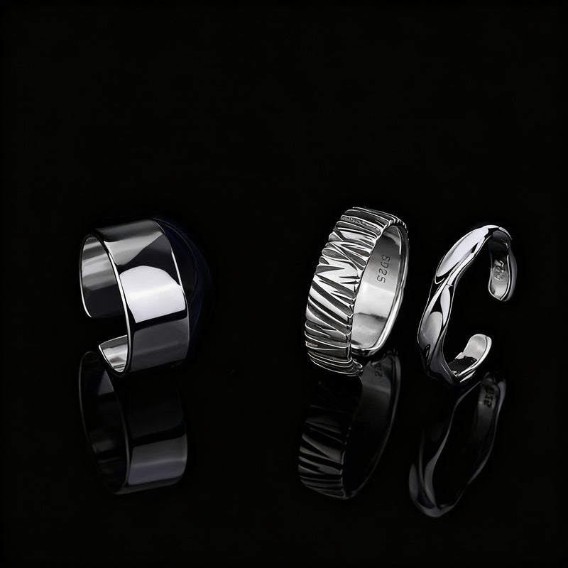Bague ouverte, ajustable, alliage de zinc