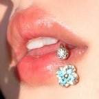 Clous de lèvre en acier inoxydable avec strass, tailles variées