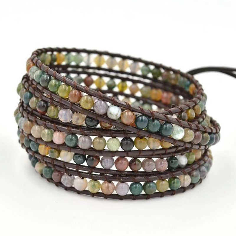 Bracelet multi-tours en pierres naturelles