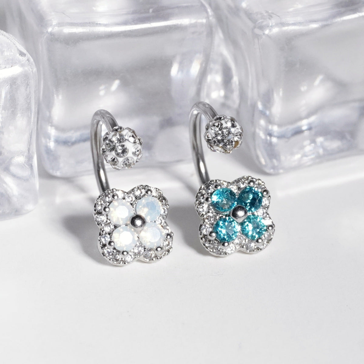 Clous de lèvre en acier inoxydable avec strass, tailles variées