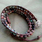 Bracelet multi-tours en pierres naturelles