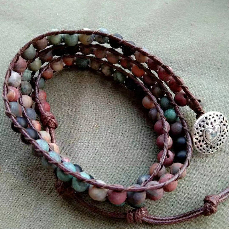Bracelet multi-tours en pierres naturelles