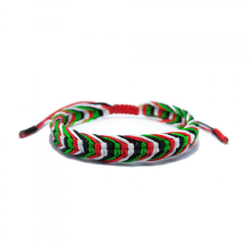 Bracelet en corde nouée à la main rouge
