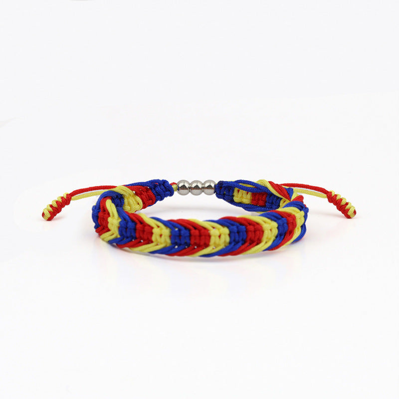 Bracelet en corde nouée à la main rouge