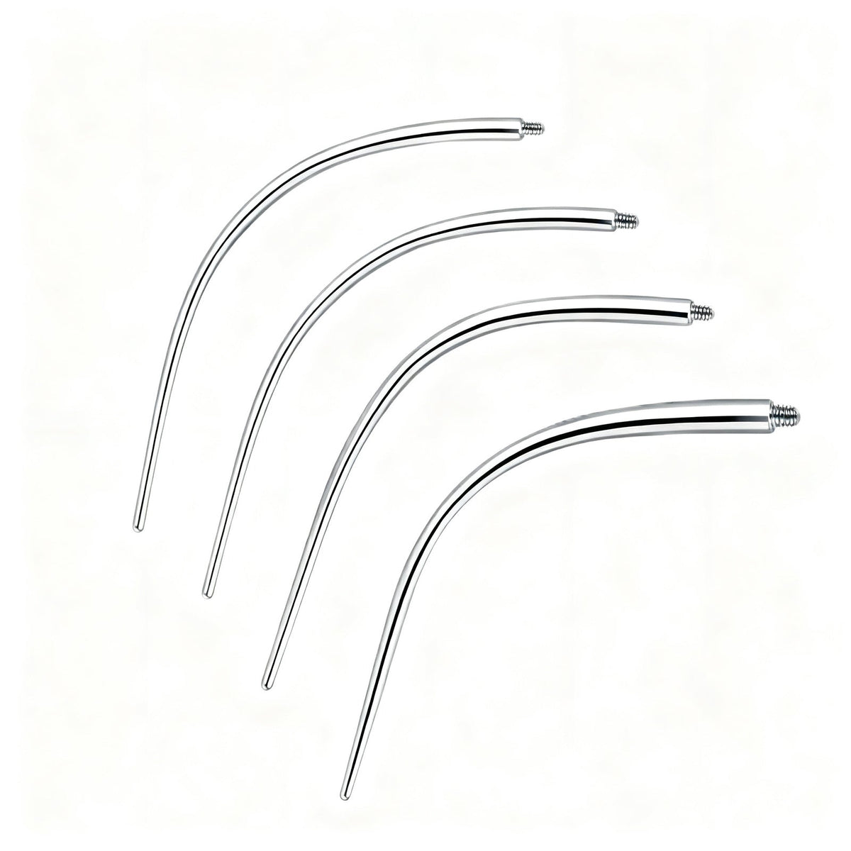 Barre de piercing en titane, base plate, filetage interne