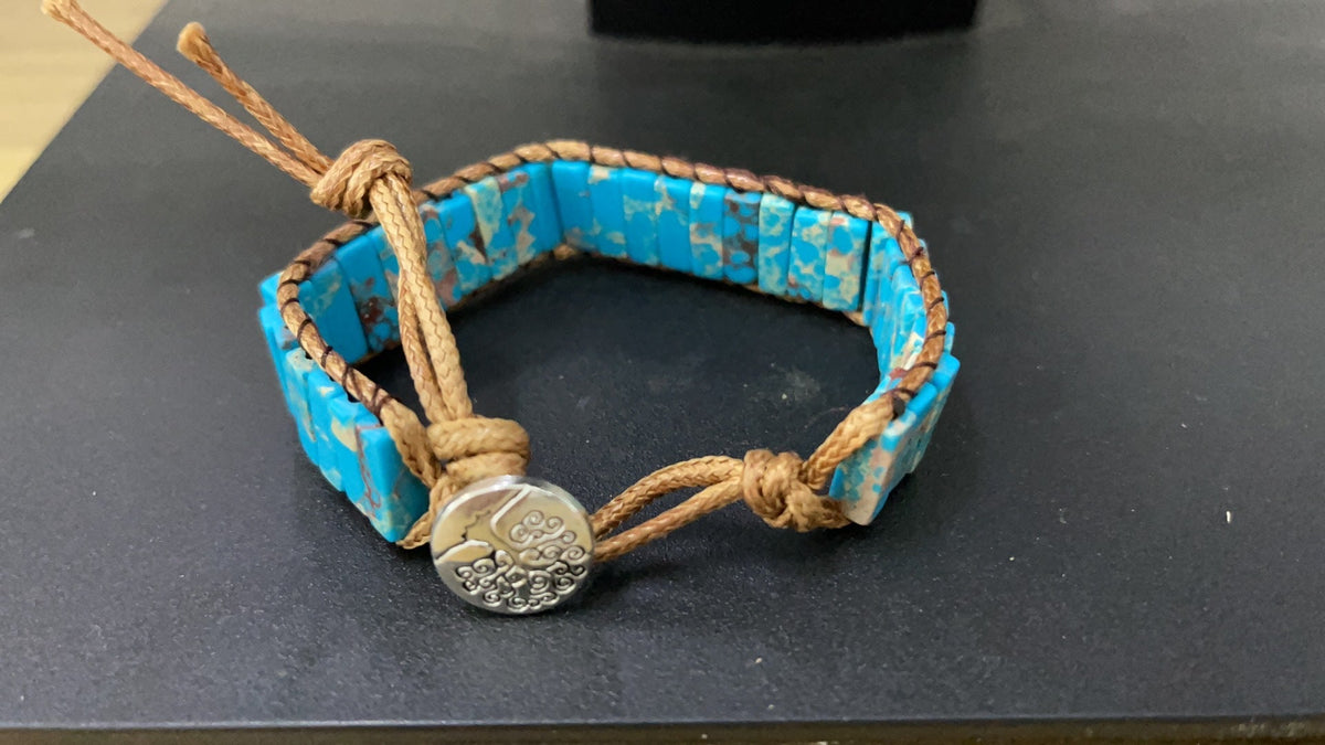 Bracelet multi-tours en pierres naturelles