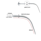 Barre de piercing en titane, base plate, filetage interne