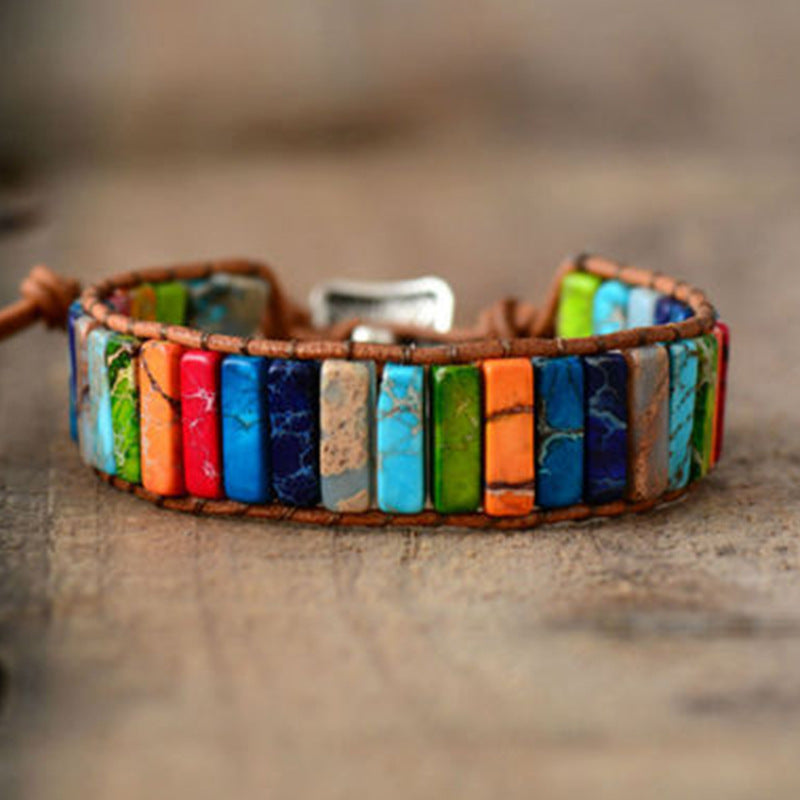 Bracelet multi-tours en pierres naturelles