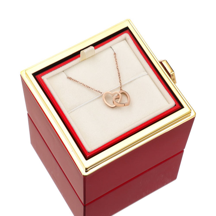 Boîte à bijoux Rose Éternelle avec collier