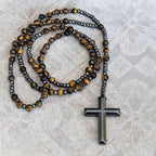 Collier spirituel Orion avec œil de tigre et lapis-lazuli
