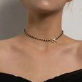 Collier ras-de-cou floral avec fermoir fleur