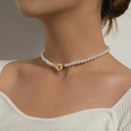 Collier ras-de-cou floral avec fermoir fleur