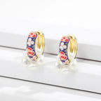 Boucles d'oreilles créoles émail et perles