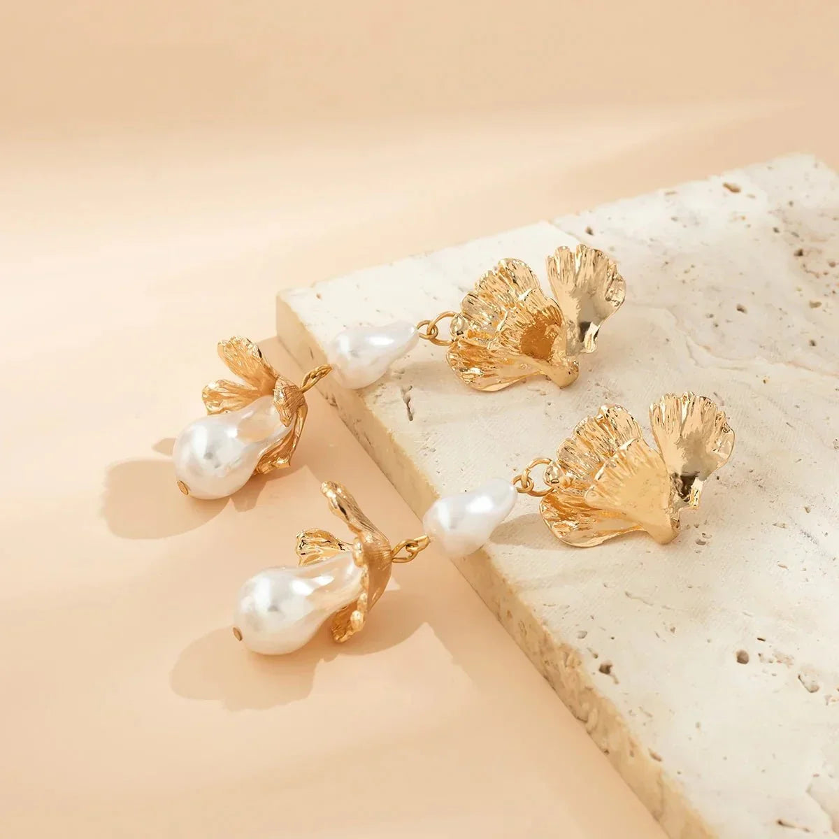 Boucles d'oreilles florales avec perles
