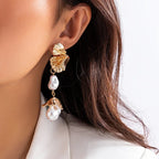 Boucles d'oreilles florales avec perles