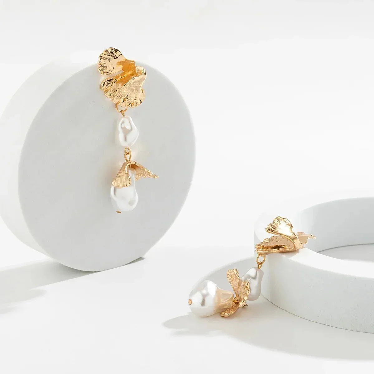 Boucles d'oreilles florales avec perles