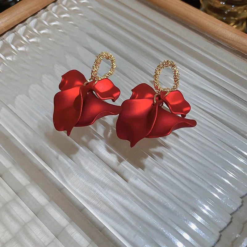Boucles d'oreilles pétales de rose