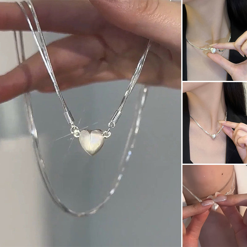 Collier avec pendentif cœur magnétique