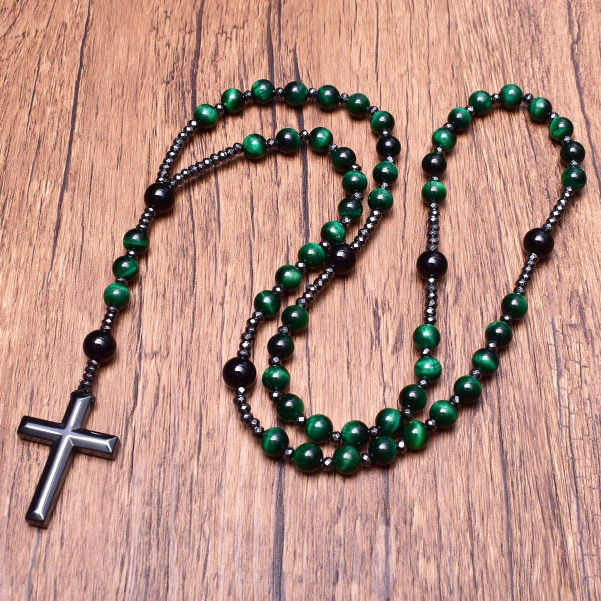 Collier spirituel Orion avec œil de tigre et lapis-lazuli