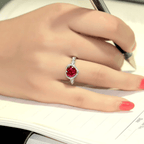 Bague cœur en zircone