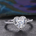 Bague cœur en zircone