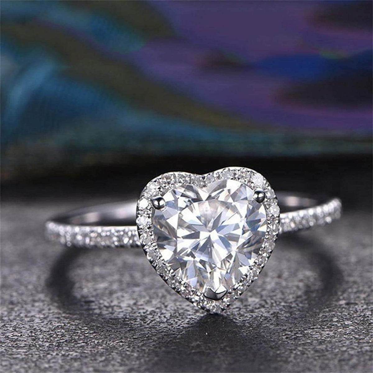 Bague cœur en zircone