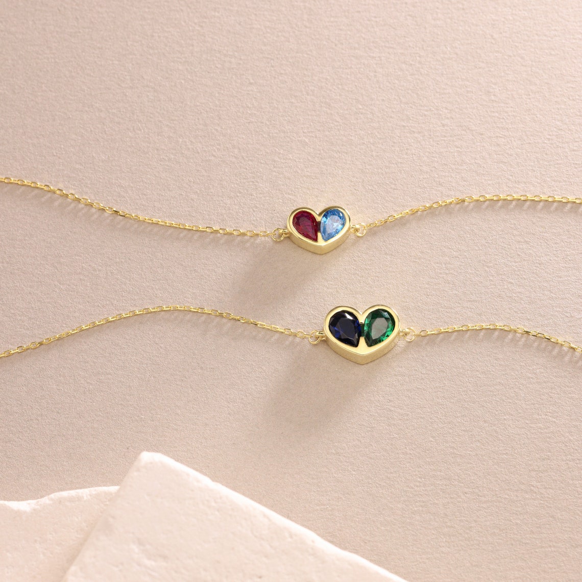 Ensemble collier et bracelet cœur Forever Linked