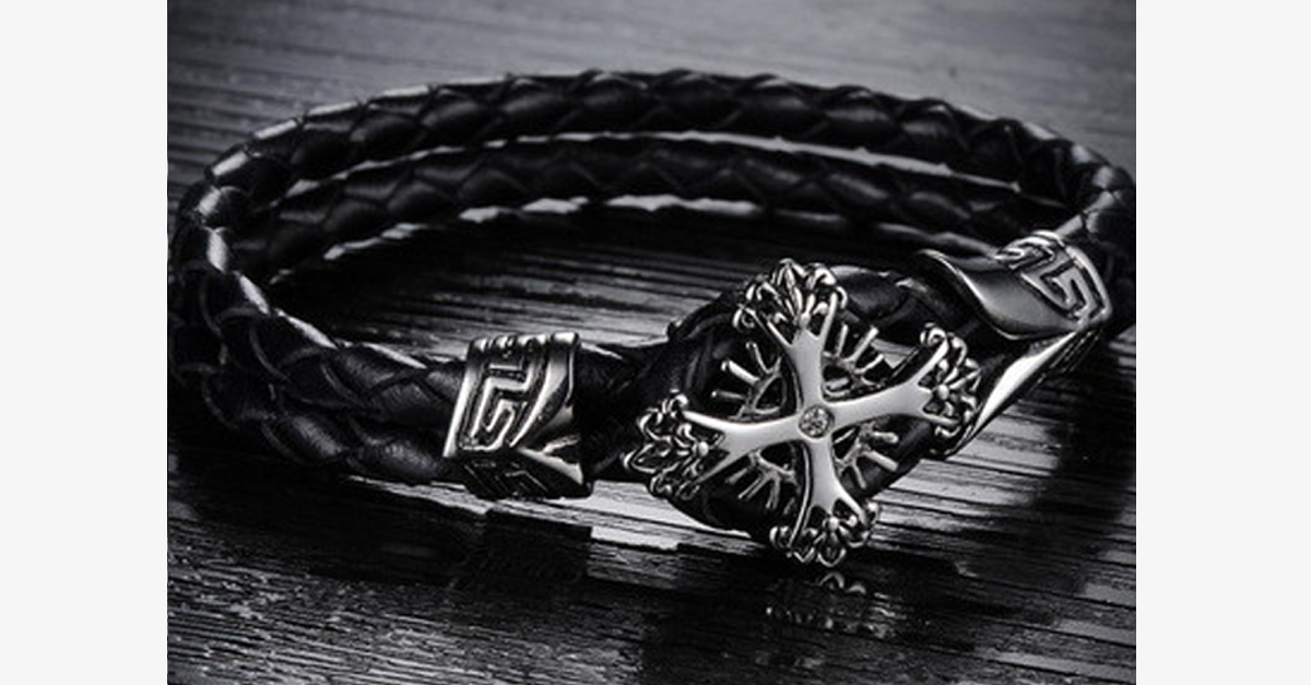 Bracelet croix vintage pour homme