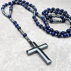 Collier spirituel Orion avec œil de tigre et lapis-lazuli