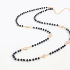 Collier à couches en cristal noir