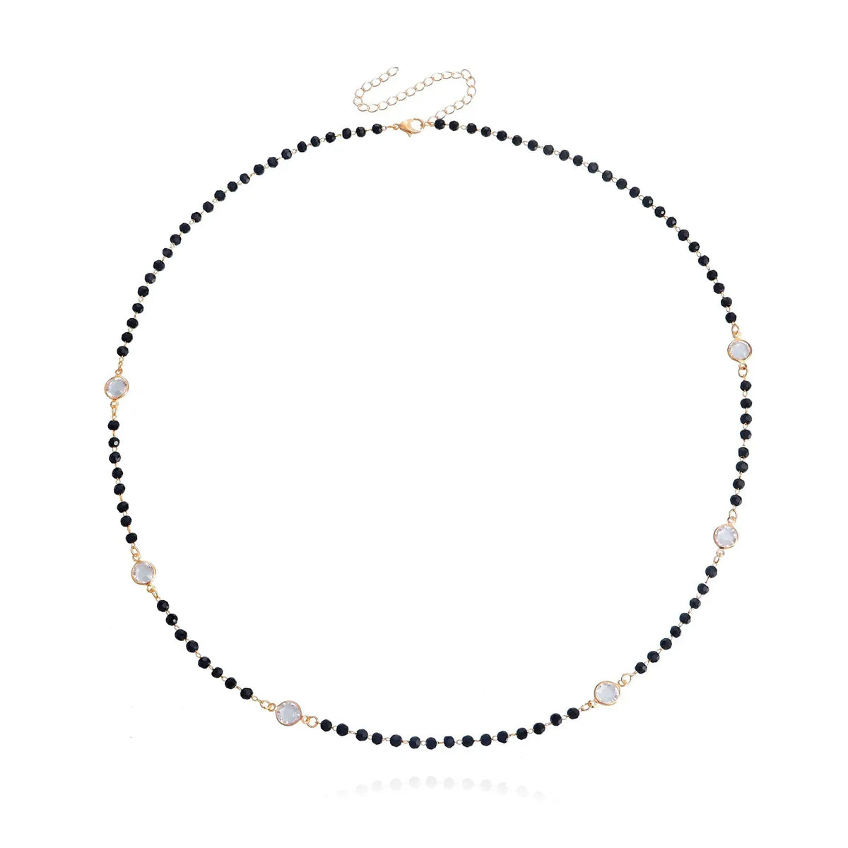 Collier à couches en cristal noir