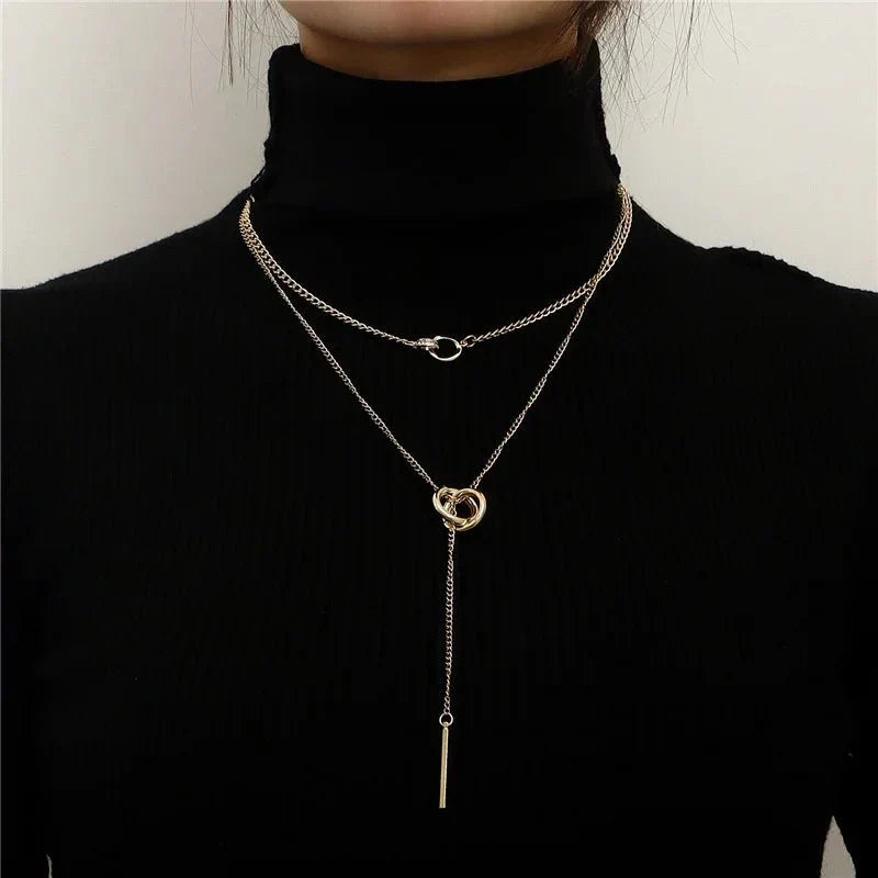 Collier superposé à double cercle